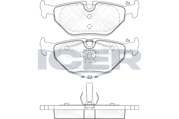 Handler.Part Brake pad set, disc brake ICER 181707 1