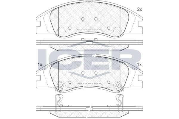 Handler.Part Brake pad set, disc brake ICER 181708 1