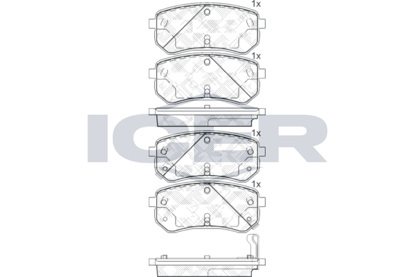 Handler.Part Brake pad set, disc brake ICER 181710 1