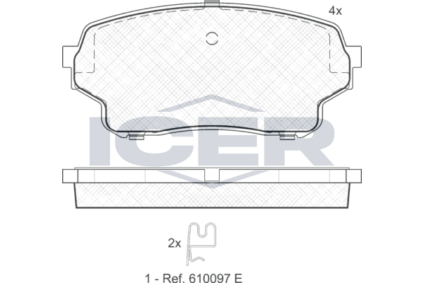 Handler.Part Brake pad set, disc brake ICER 181715 1