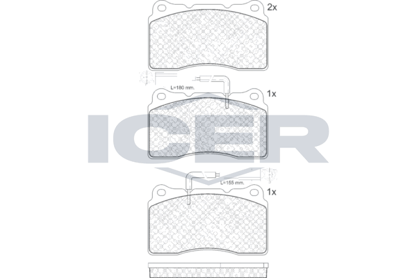 Handler.Part Brake pad set, disc brake ICER 181730 1