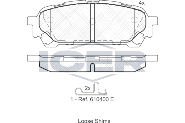 Handler.Part Brake pad set, disc brake ICER 181737 1