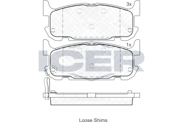 Handler.Part Brake pad set, disc brake ICER 181738 1