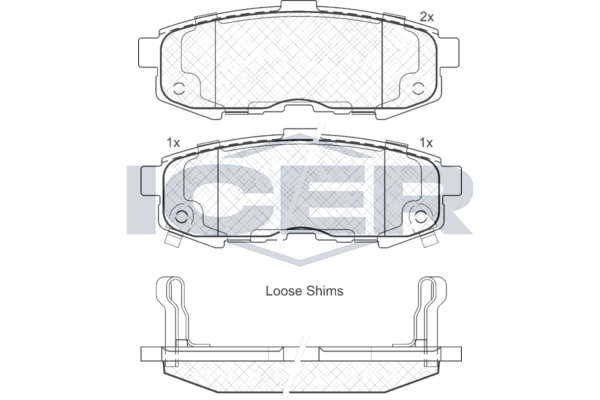 Handler.Part Brake pad set, disc brake ICER 181742 1