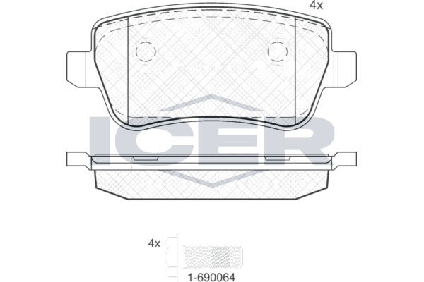 Handler.Part Brake pad set, disc brake ICER 181763 1