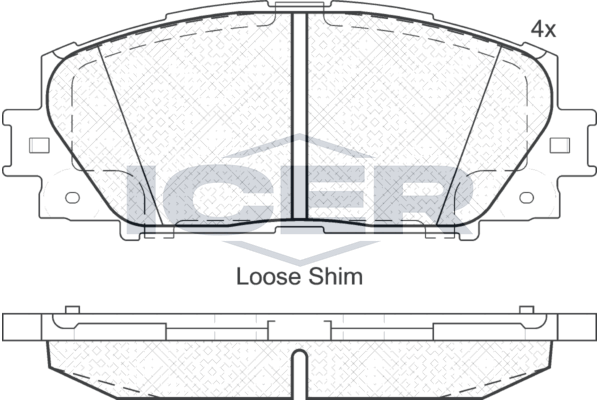 Handler.Part Brake pad set, disc brake ICER 181774 1