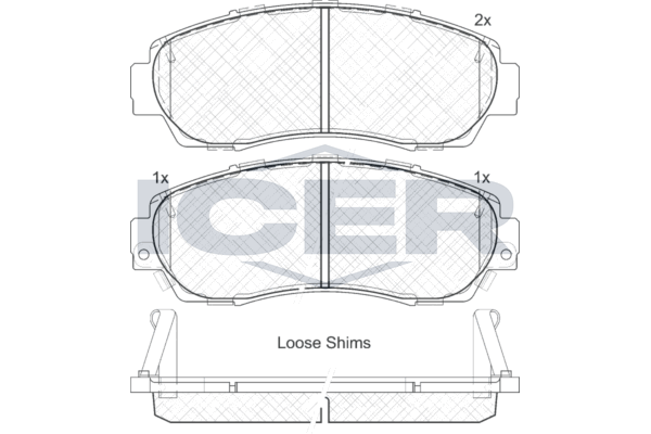 Handler.Part Brake pad set, disc brake ICER 181811 1