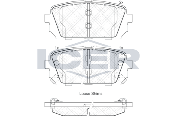 Handler.Part Brake pad set, disc brake ICER 181827 1