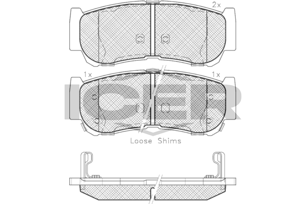 Handler.Part Brake pad set, disc brake ICER 181829 1