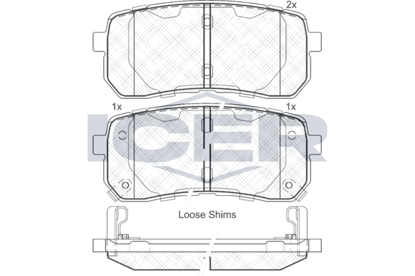 Handler.Part Brake pad set, disc brake ICER 181839 1