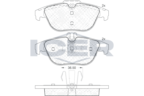 Handler.Part Brake pad set, disc brake ICER 181863 1