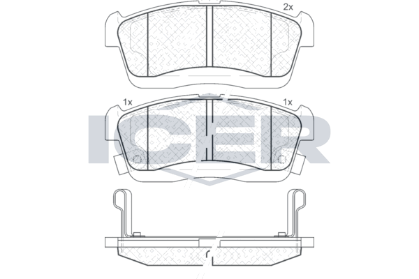 Handler.Part Brake pad set, disc brake ICER 181872 1