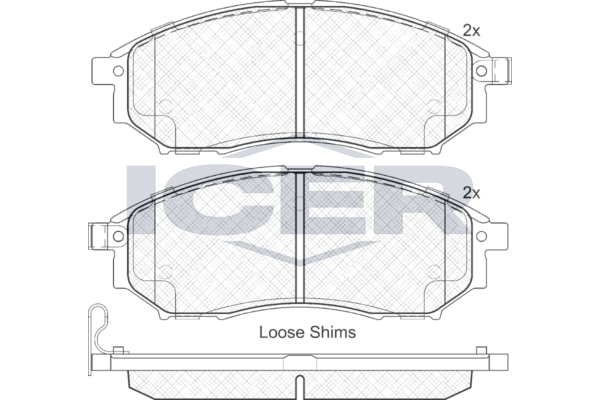 Handler.Part Brake pad set, disc brake ICER 181876 1