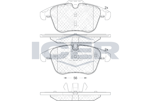 Handler.Part Brake pad set, disc brake ICER 181885 1