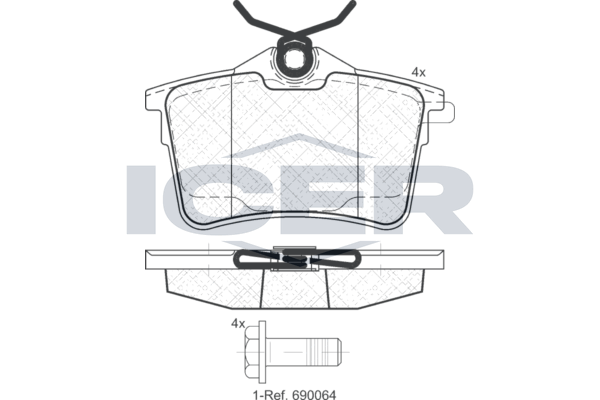 Handler.Part Brake pad set, disc brake ICER 181895 1