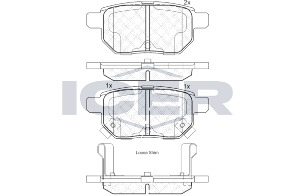 Handler.Part Brake pad set, disc brake ICER 181899 1