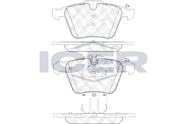 Handler.Part Brake pad set, disc brake ICER 181902 1