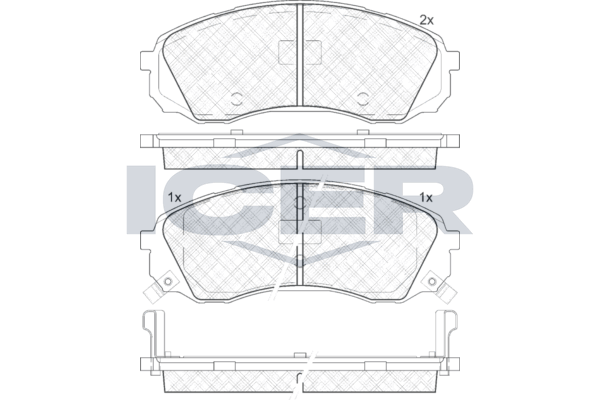 Handler.Part Brake pad set, disc brake ICER 181911 1