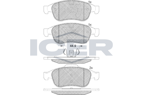 Handler.Part Brake pad set, disc brake ICER 181915 1