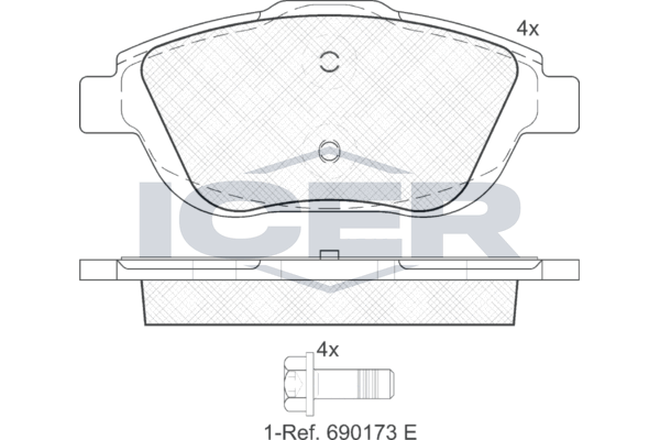 Handler.Part Brake pad set, disc brake ICER 181925 1