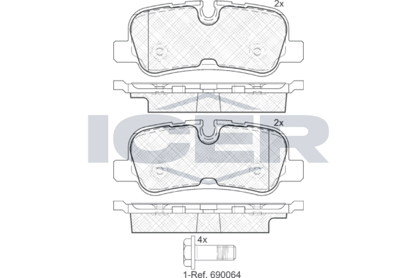 Handler.Part Brake pad set, disc brake ICER 181946 1