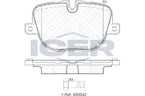 Handler.Part Brake pad set, disc brake ICER 181952 1