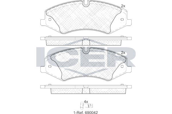 Handler.Part Brake pad set, disc brake ICER 181957 1