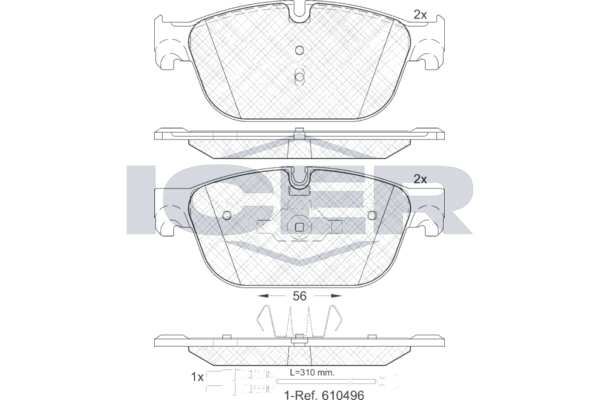 Handler.Part Brake pad set, disc brake ICER 181969 1