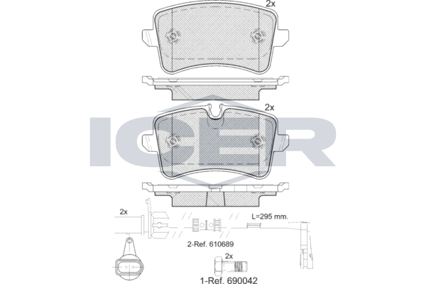 Handler.Part Brake pad set, disc brake ICER 181986 1