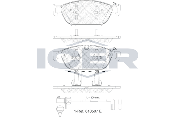 Handler.Part Brake pad set, disc brake ICER 181993 1