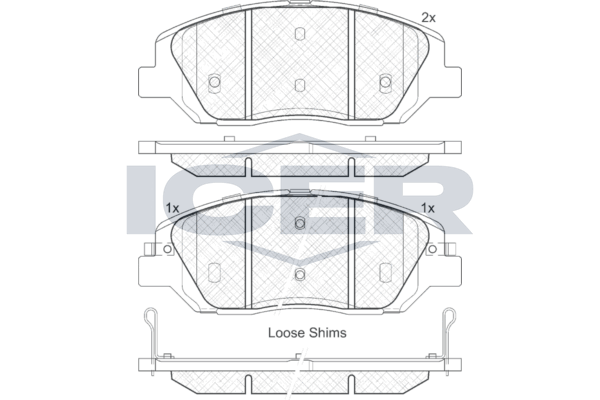 Handler.Part Brake pad set, disc brake ICER 181997 1