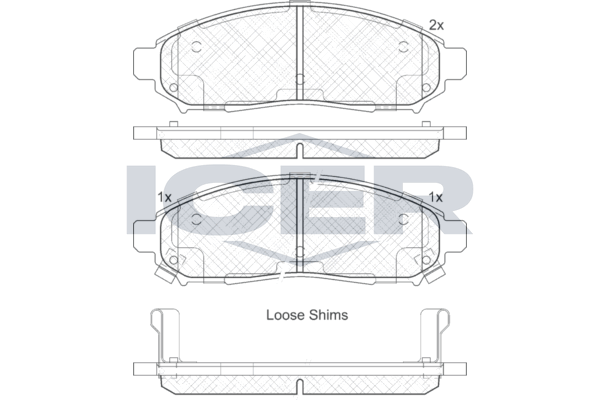 Handler.Part Brake pad set, disc brake ICER 182003200 1