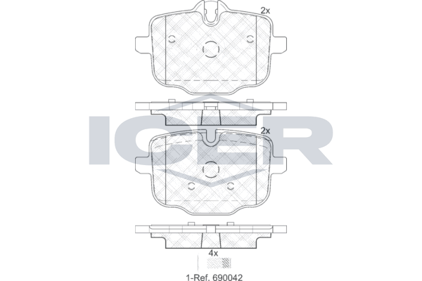 Handler.Part Brake pad set, disc brake ICER 182005 1