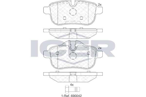 Handler.Part Brake pad set, disc brake ICER 182012 1