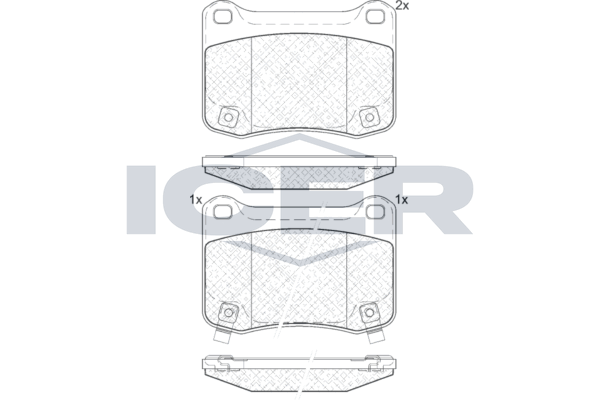 Handler.Part Brake pad set, disc brake ICER 182015 1