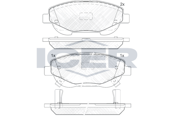 Handler.Part Brake pad set, disc brake ICER 182022 1