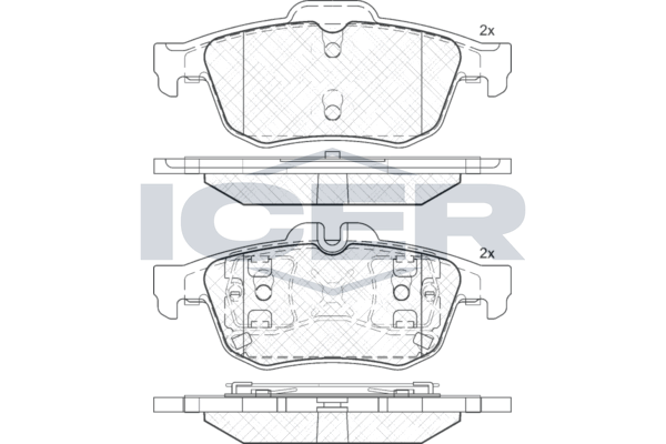 Handler.Part Brake pad set, disc brake ICER 182025 1