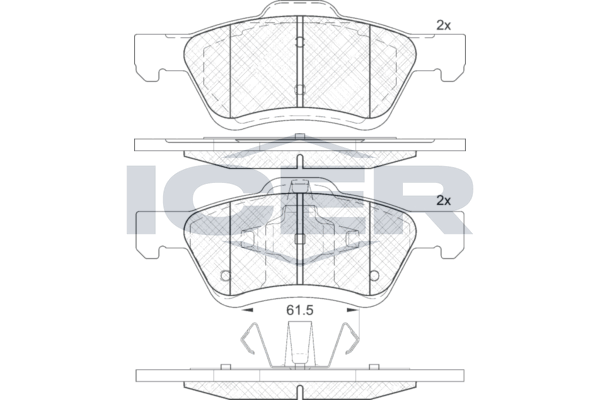 Handler.Part Brake pad set, disc brake ICER 182030 1