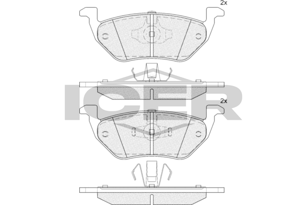 Handler.Part Brake pad set, disc brake ICER 182031 1