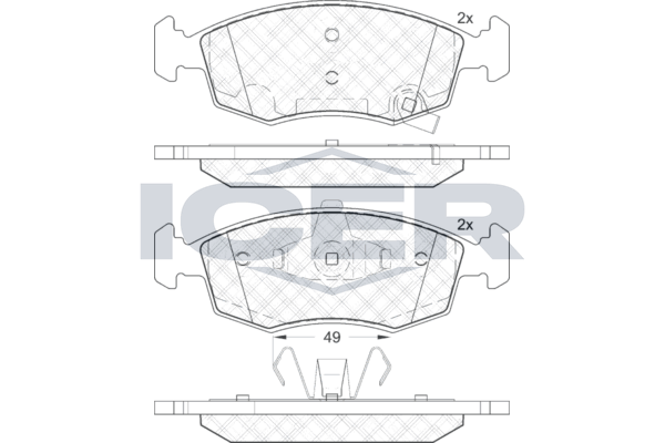 Handler.Part Brake pad set, disc brake ICER 182032 1