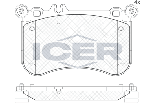 Handler.Part Brake pad set, disc brake ICER 182042 1