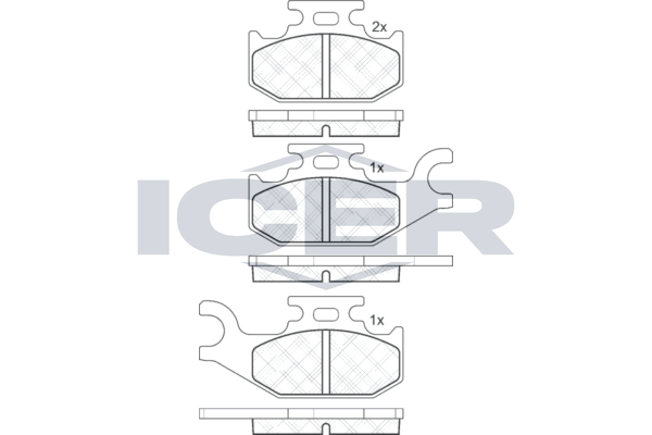 Handler.Part Brake pad set, disc brake ICER 182057 1