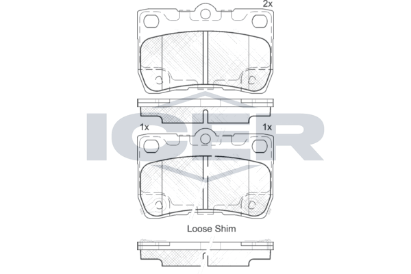 Handler.Part Brake pad set, disc brake ICER 182060 1