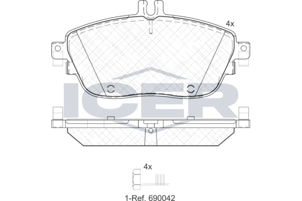 Handler.Part Brake pad set, disc brake ICER 182061 1