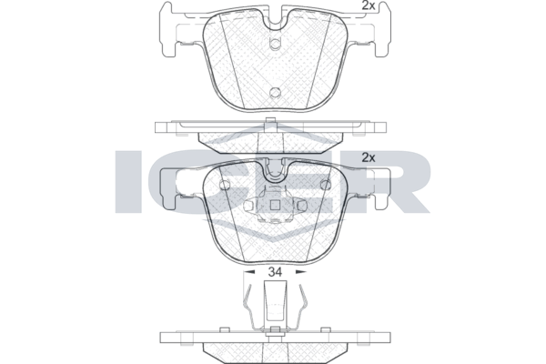 Handler.Part Brake pad set, disc brake ICER 182064 1