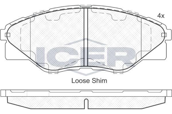 Handler.Part Brake pad set, disc brake ICER 182066 1