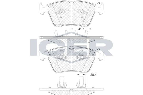 Handler.Part Brake pad set, disc brake ICER 182085 1