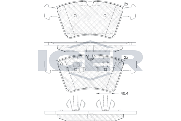 Handler.Part Brake pad set, disc brake ICER 182086 1