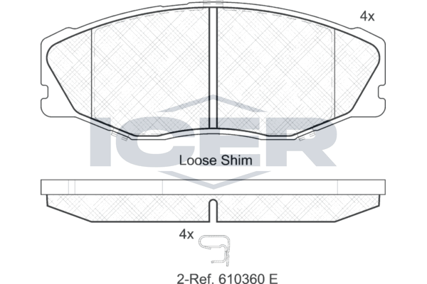 Handler.Part Brake pad set, disc brake ICER 182087 1