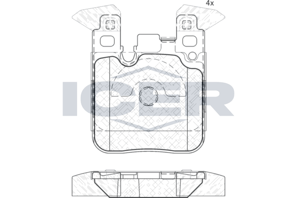 Handler.Part Brake pad set, disc brake ICER 182092 1